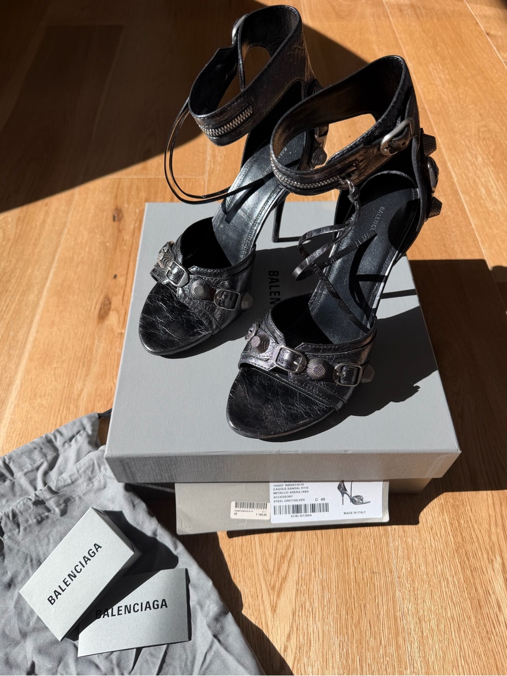 Balenciaga Cagole 110mm heeled leather sandals